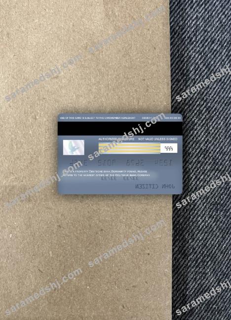 Germany Deutsche bank visa classic card photolook back